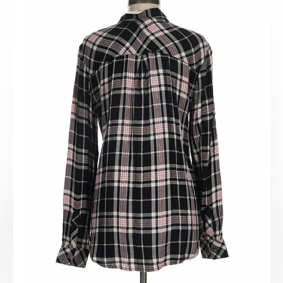 Rails Hunter Button Up Shirt in Onyx Rose Gold Plaid Women’s Medium - Picture 3 of 7